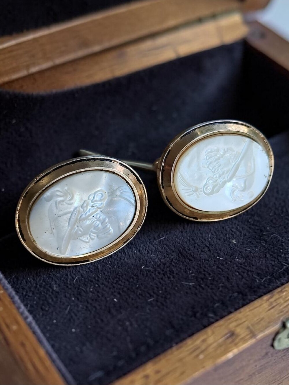 Vintage Swank Mother Of Pearl Cufflinks